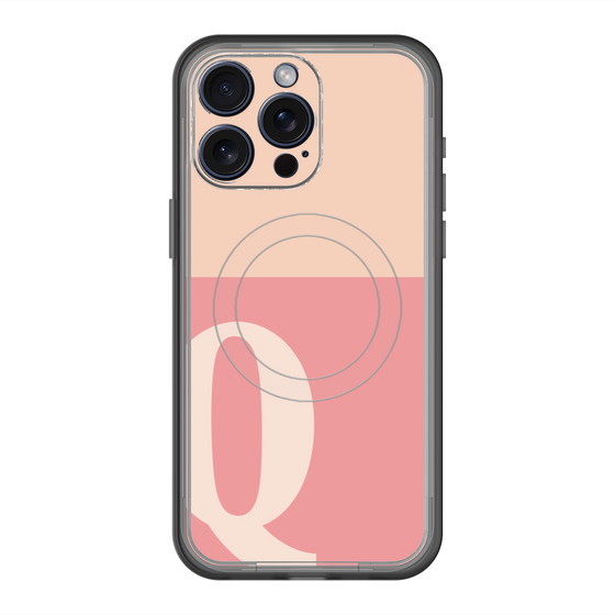 スリムプロテクションプレミアムケース with MagSafe［ オリジナル - initial two tone - Q pink ］