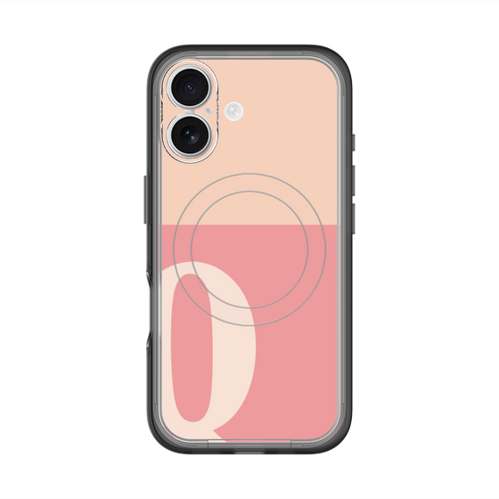 スリムプロテクションプレミアムケース with MagSafe［ オリジナル - initial two tone - Q pink ］