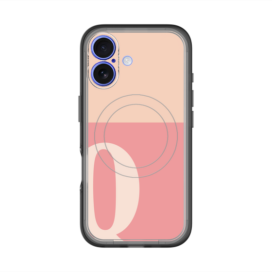 スリムプロテクションプレミアムケース with MagSafe［ オリジナル - initial two tone - Q pink ］