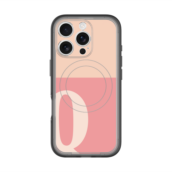 スリムプロテクションプレミアムケース with MagSafe［ オリジナル - initial two tone - Q pink ］