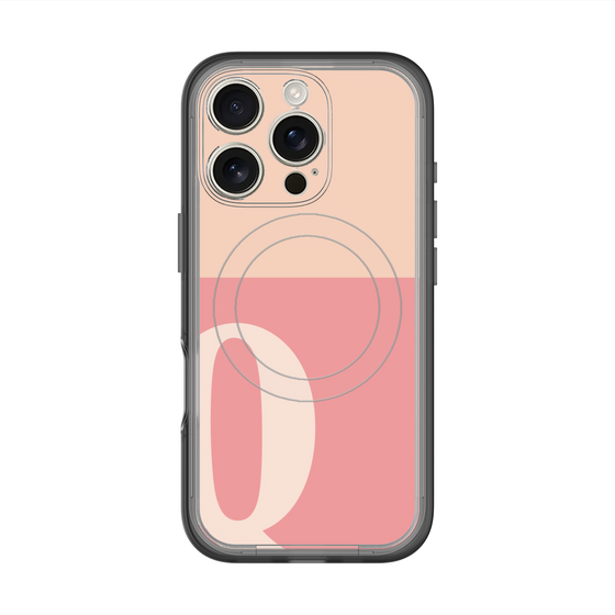 スリムプロテクションプレミアムケース with MagSafe［ オリジナル - initial two tone - Q pink ］