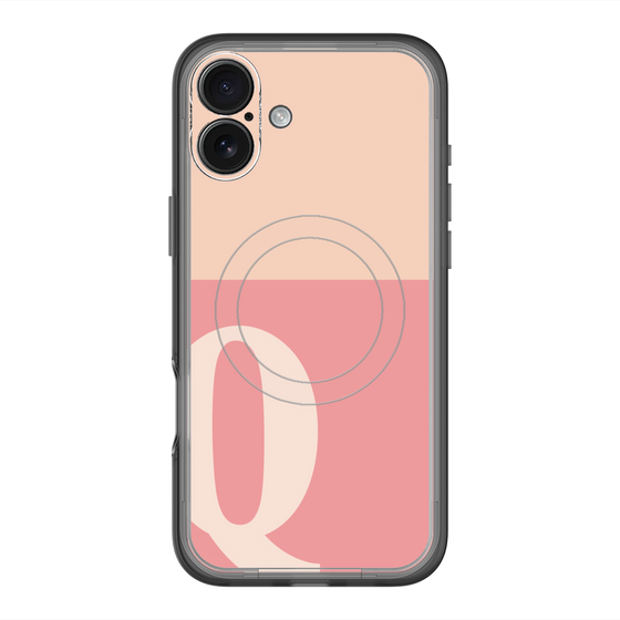 スリムプロテクションプレミアムケース with MagSafe［ オリジナル - initial two tone - Q pink ］