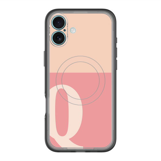 スリムプロテクションプレミアムケース with MagSafe［ オリジナル - initial two tone - Q pink ］