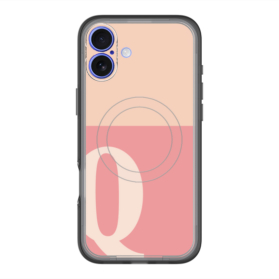 スリムプロテクションプレミアムケース with MagSafe［ オリジナル - initial two tone - Q pink ］