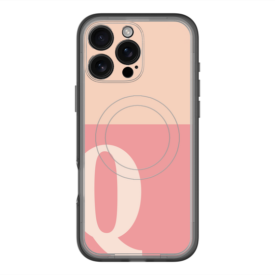 スリムプロテクションプレミアムケース with MagSafe［ オリジナル - initial two tone - Q pink ］