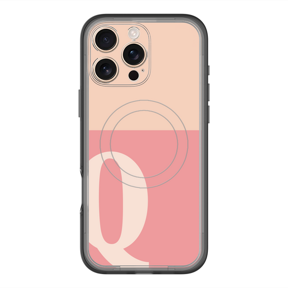 スリムプロテクションプレミアムケース with MagSafe［ オリジナル - initial two tone - Q pink ］