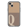 スリムプロテクションプレミアムケース with MagSafe［ オリジナル - initial two tone - Q brown ］