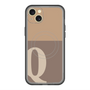 スリムプロテクションプレミアムケース with MagSafe［ オリジナル - initial two tone - Q brown ］
