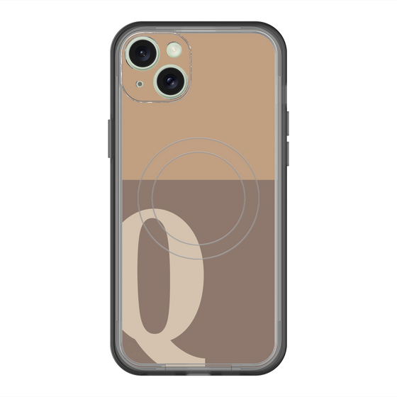 スリムプロテクションプレミアムケース with MagSafe［ オリジナル - initial two tone - Q brown ］