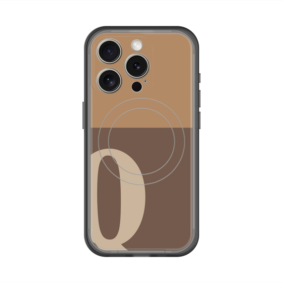 スリムプロテクションプレミアムケース with MagSafe［ オリジナル - initial two tone - Q brown ］