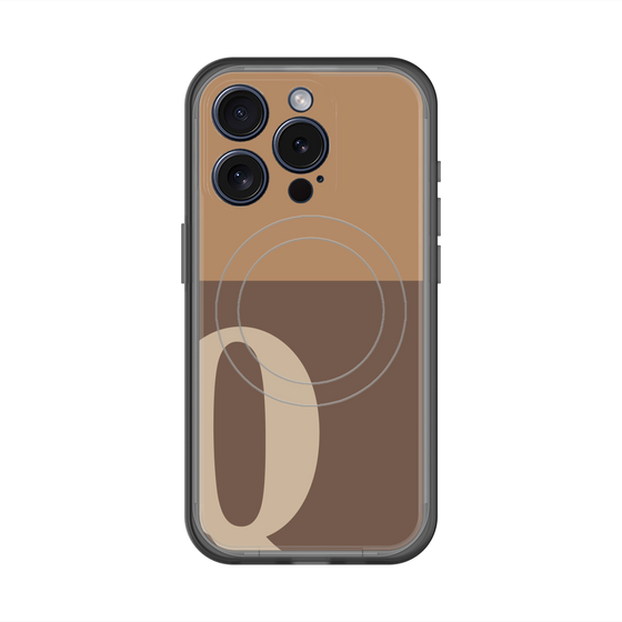 スリムプロテクションプレミアムケース with MagSafe［ オリジナル - initial two tone - Q brown ］
