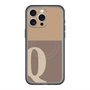 スリムプロテクションプレミアムケース with MagSafe［ オリジナル - initial two tone - Q brown ］