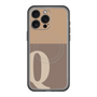 スリムプロテクションプレミアムケース with MagSafe［ オリジナル - initial two tone - Q brown ］