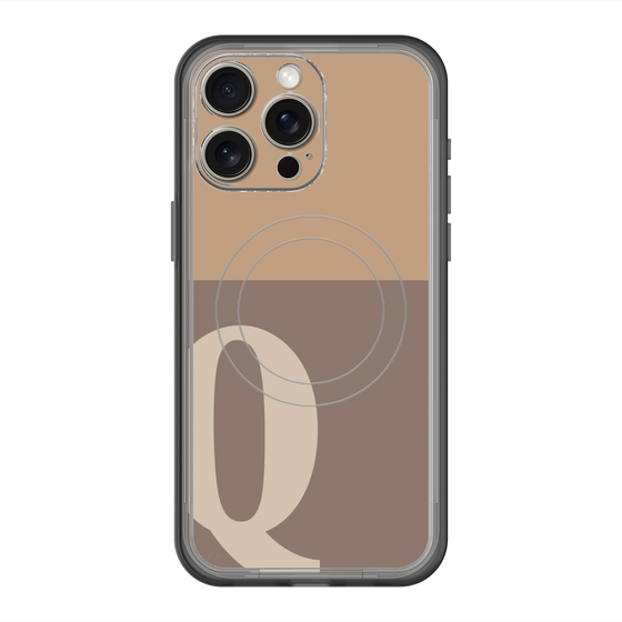 スリムプロテクションプレミアムケース with MagSafe［ オリジナル - initial two tone - Q brown ］