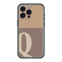 スリムプロテクションプレミアムケース with MagSafe［ オリジナル - initial two tone - Q brown ］