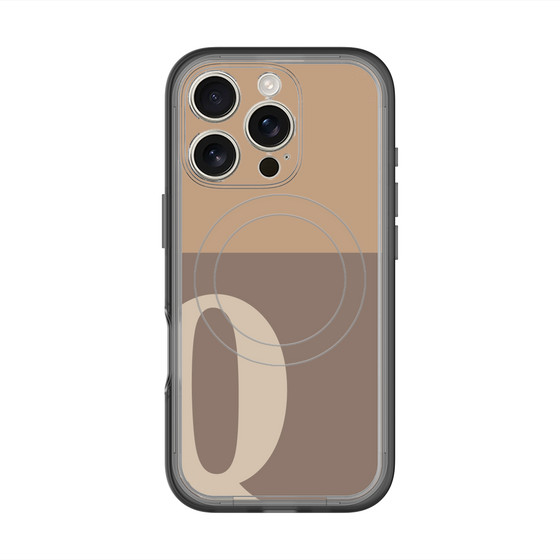 スリムプロテクションプレミアムケース with MagSafe［ オリジナル - initial two tone - Q brown ］
