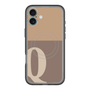 スリムプロテクションプレミアムケース with MagSafe［ オリジナル - initial two tone - Q brown ］