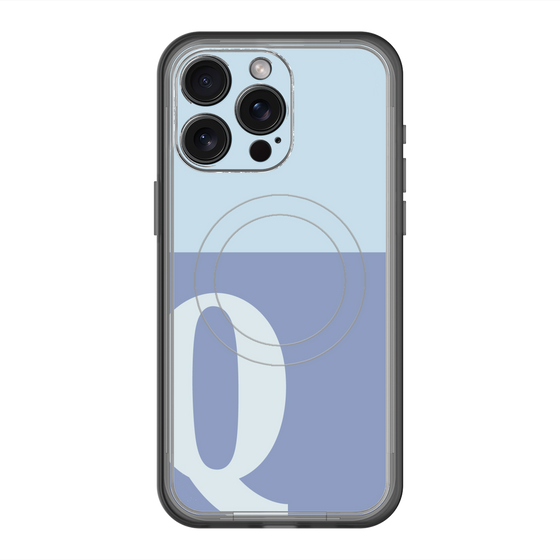 スリムプロテクションプレミアムケース with MagSafe［ オリジナル - initial two tone - Q blue ］