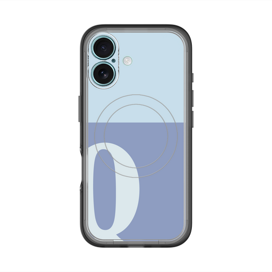 スリムプロテクションプレミアムケース with MagSafe［ オリジナル - initial two tone - Q blue ］