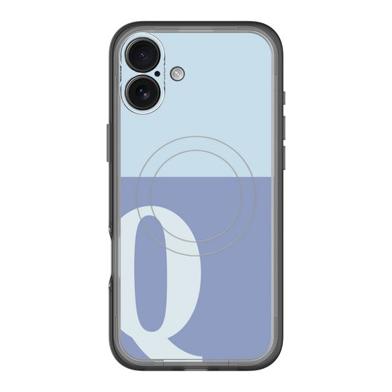 スリムプロテクションプレミアムケース with MagSafe［ オリジナル - initial two tone - Q blue ］