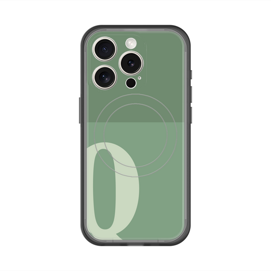 スリムプロテクションプレミアムケース with MagSafe［ オリジナル - initial two tone - Q green ］