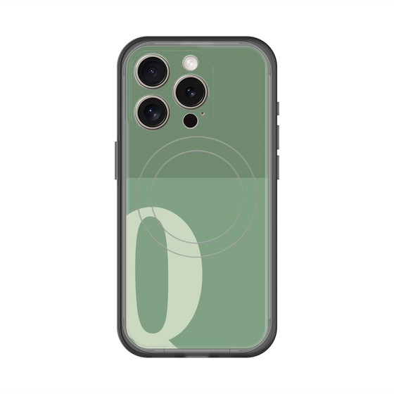 スリムプロテクションプレミアムケース with MagSafe［ オリジナル - initial two tone - Q green ］
