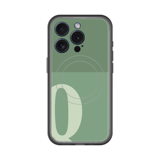 スリムプロテクションプレミアムケース with MagSafe［ オリジナル - initial two tone - Q green ］
