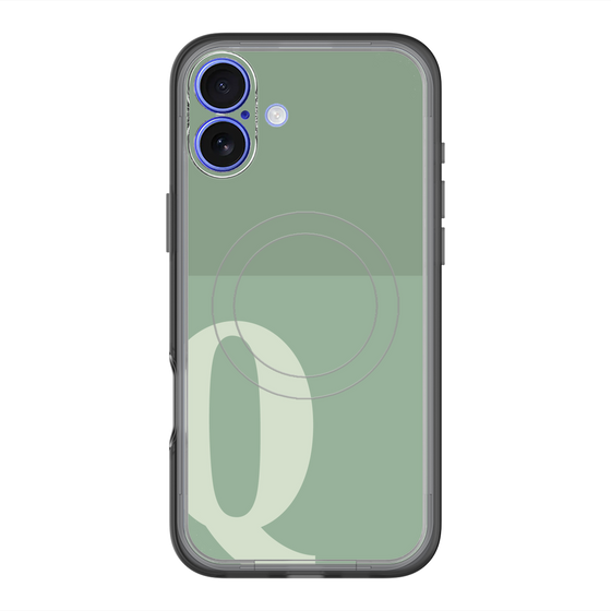 スリムプロテクションプレミアムケース with MagSafe［ オリジナル - initial two tone - Q green ］
