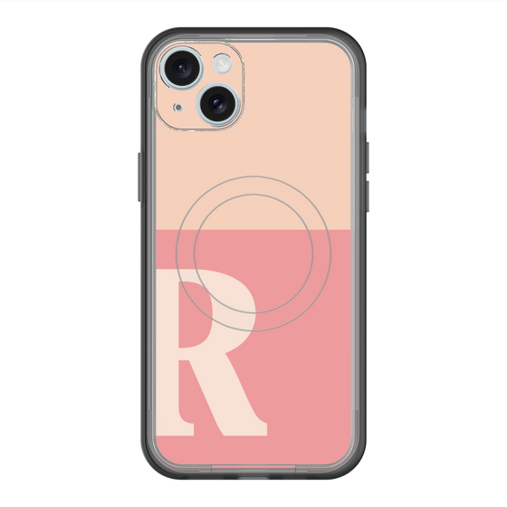 スリムプロテクションプレミアムケース with MagSafe［ オリジナル - initial two tone - R pink ］