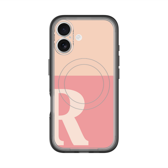 スリムプロテクションプレミアムケース with MagSafe［ オリジナル - initial two tone - R pink ］