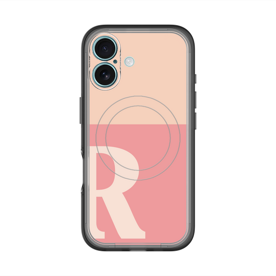 スリムプロテクションプレミアムケース with MagSafe［ オリジナル - initial two tone - R pink ］