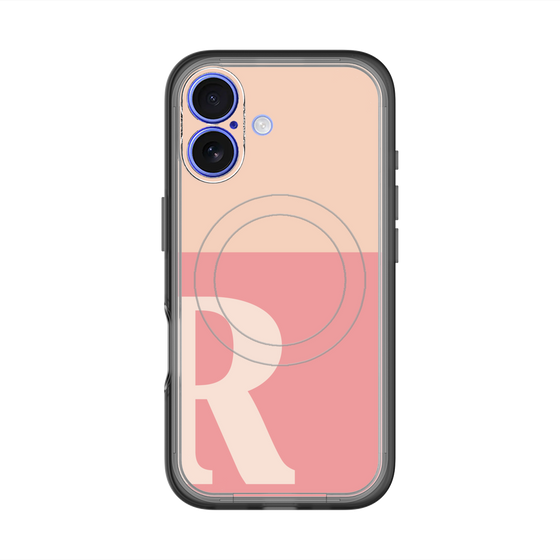 スリムプロテクションプレミアムケース with MagSafe［ オリジナル - initial two tone - R pink ］