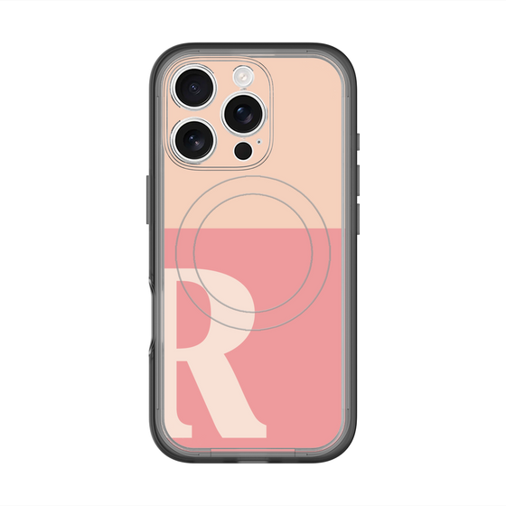 スリムプロテクションプレミアムケース with MagSafe［ オリジナル - initial two tone - R pink ］