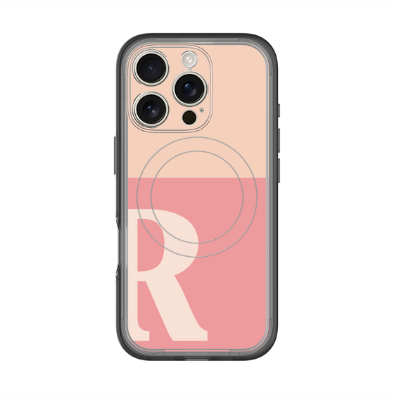 スリムプロテクションプレミアムケース with MagSafe［ オリジナル - initial two tone - R pink ］