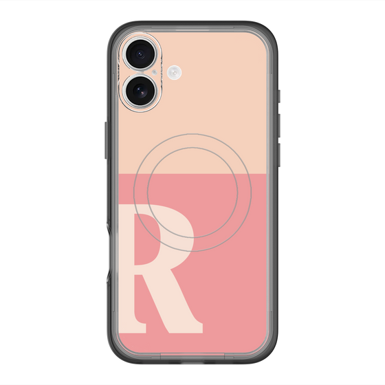 スリムプロテクションプレミアムケース with MagSafe［ オリジナル - initial two tone - R pink ］