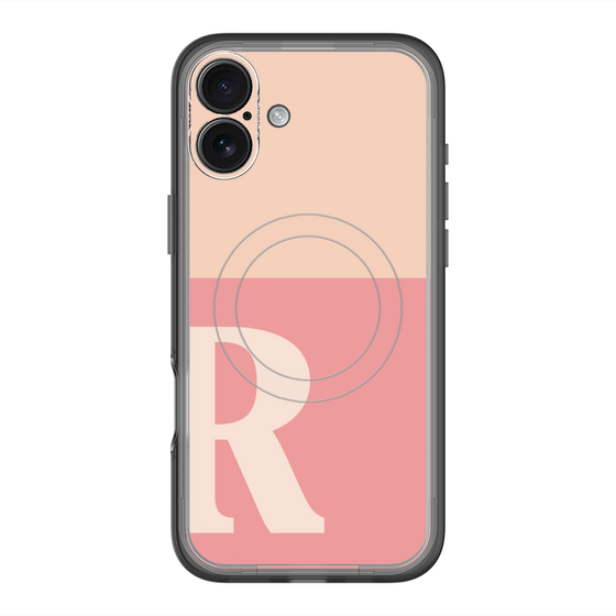 スリムプロテクションプレミアムケース with MagSafe［ オリジナル - initial two tone - R pink ］