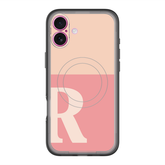 スリムプロテクションプレミアムケース with MagSafe［ オリジナル - initial two tone - R pink ］