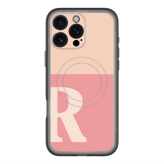 スリムプロテクションプレミアムケース with MagSafe［ オリジナル - initial two tone - R pink ］