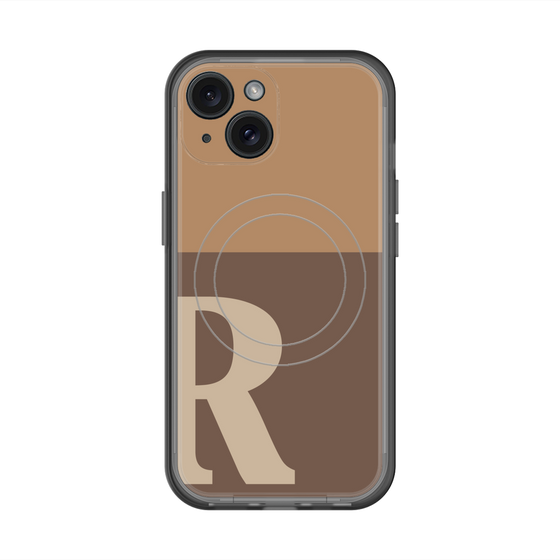 スリムプロテクションプレミアムケース with MagSafe［ オリジナル - initial two tone - R brown ］