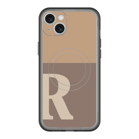 スリムプロテクションプレミアムケース with MagSafe［ オリジナル - initial two tone - R brown ］