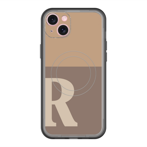 スリムプロテクションプレミアムケース with MagSafe［ オリジナル - initial two tone - R brown ］
