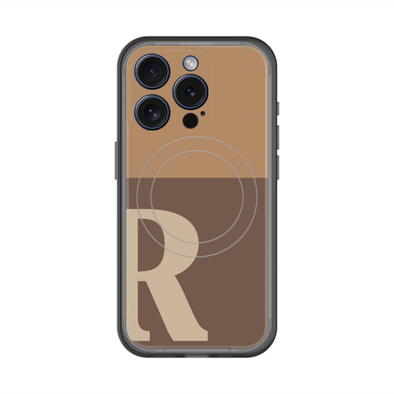 スリムプロテクションプレミアムケース with MagSafe［ オリジナル - initial two tone - R brown ］