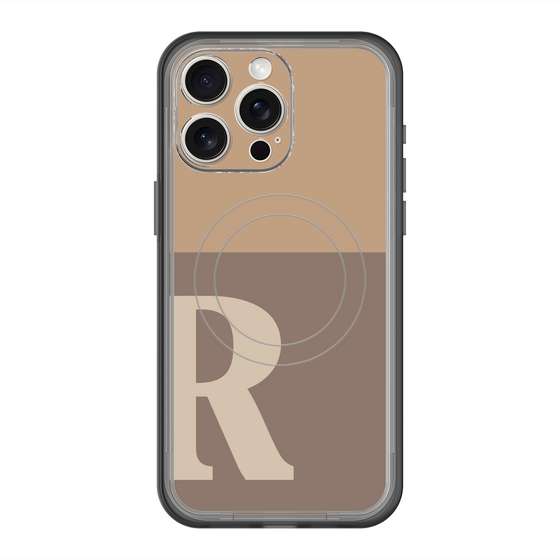 スリムプロテクションプレミアムケース with MagSafe［ オリジナル - initial two tone - R brown ］