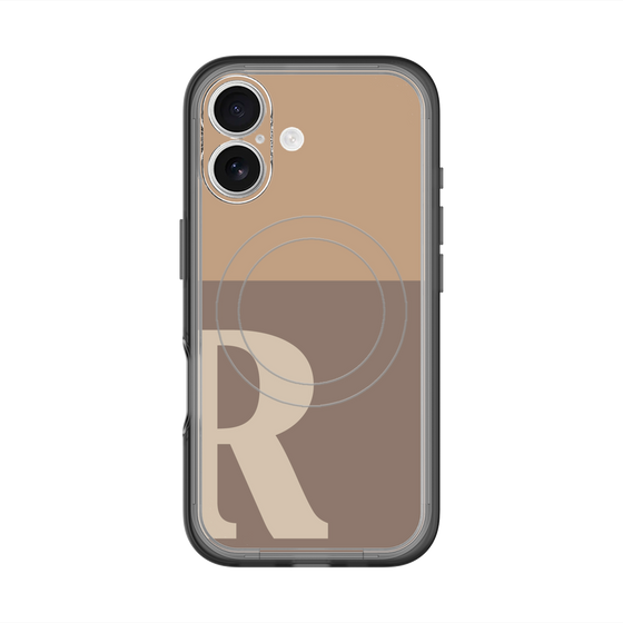 スリムプロテクションプレミアムケース with MagSafe［ オリジナル - initial two tone - R brown ］