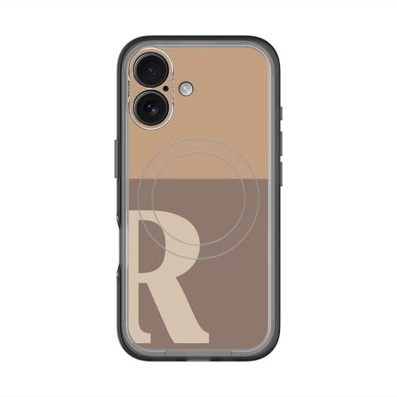 スリムプロテクションプレミアムケース with MagSafe［ オリジナル - initial two tone - R brown ］