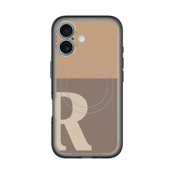 スリムプロテクションプレミアムケース with MagSafe［ オリジナル - initial two tone - R brown ］