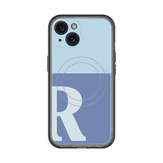 スリムプロテクションプレミアムケース with MagSafe［ オリジナル - initial two tone - R blue ］