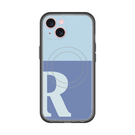 スリムプロテクションプレミアムケース with MagSafe［ オリジナル - initial two tone - R blue ］