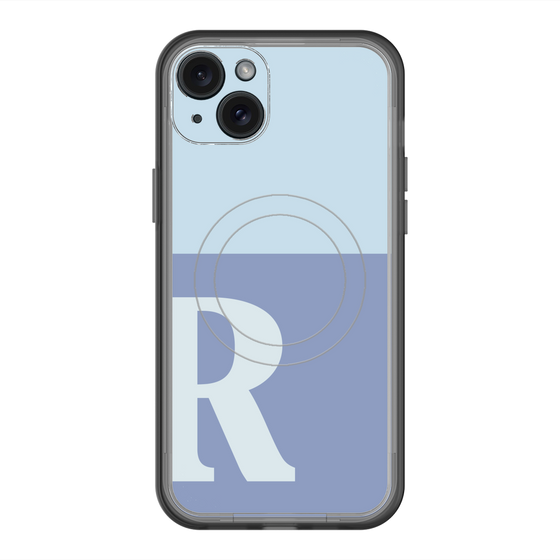 スリムプロテクションプレミアムケース with MagSafe［ オリジナル - initial two tone - R blue ］