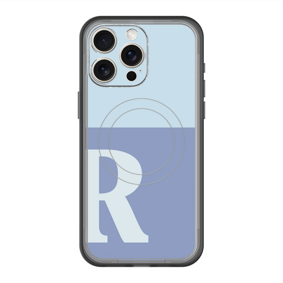 スリムプロテクションプレミアムケース with MagSafe［ オリジナル - initial two tone - R blue ］